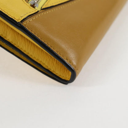 Loewe Puzzle Zip Wallet Leather, YELLOW, LEATHER, Wallets