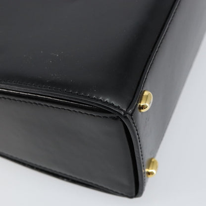 Celine Vintage Convertible Turnlock Top Handle Bag Leather, BLACK, LEATHER, Handbag