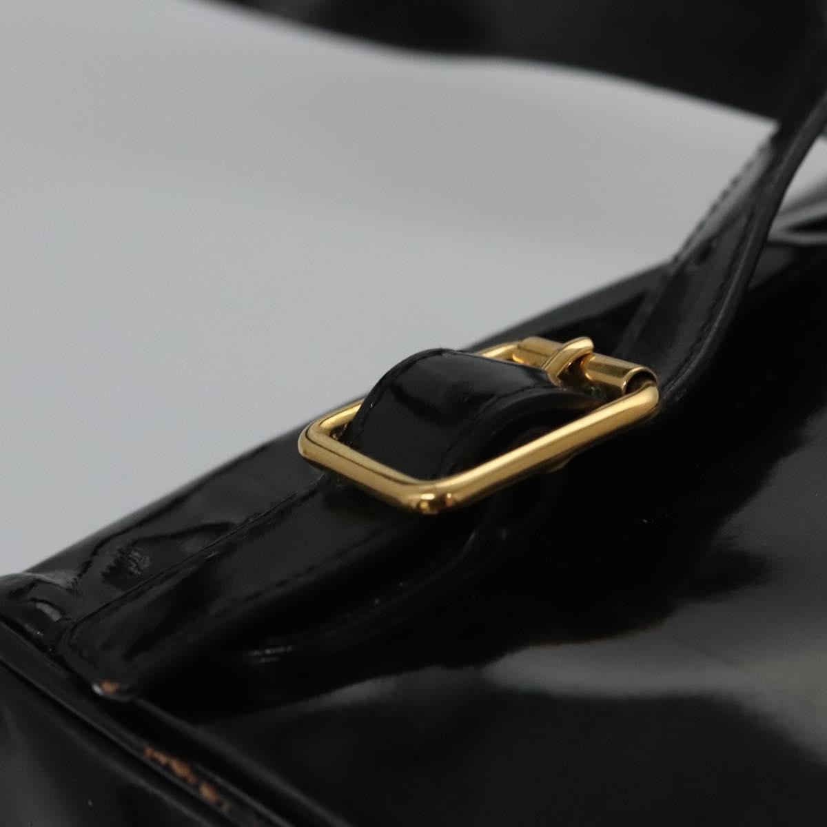 Gucci Vintage Bamboo Backpack Patent, BLACK, PATENT_LEATHER, Backpack