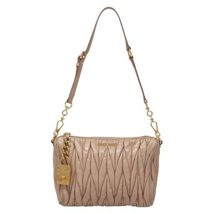 Miu Miu Zip Crossbody Bag Matelasse Leather, PINK, LEATHER, Shoulder bag