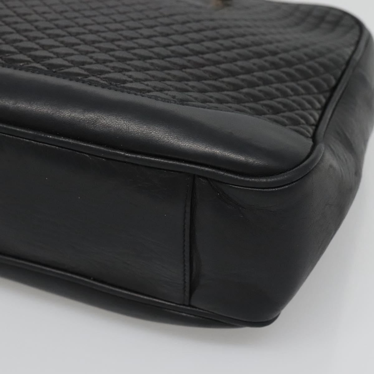 Bally Vintage Handbag Quilted Leather, Black, Leather, Handbag