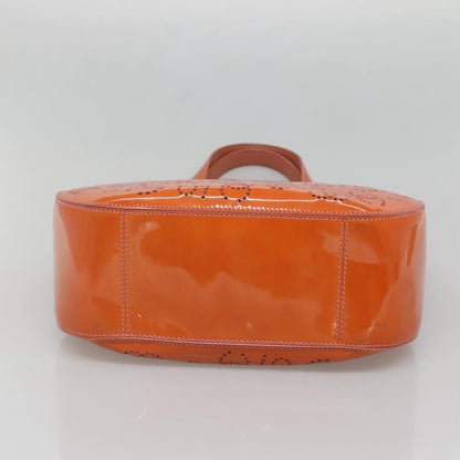 Chanel CC No.5 Shopping Tote Perforated Patent, Orange, Patent Leather, Tote Bag