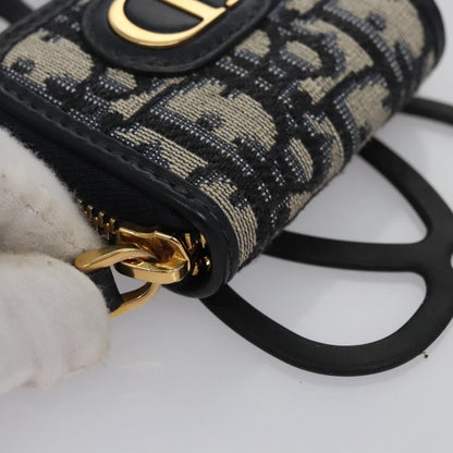 Christian Dior Trotter French Wallet Diorissimo Canvas, Navy, Canvas, Wallet
