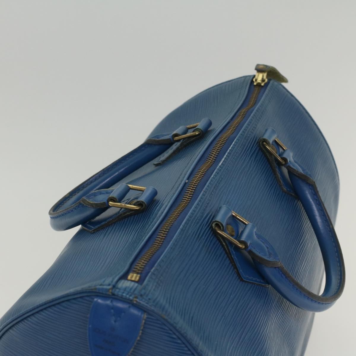 Louis Vuitton Speedy Handbag Epi Leather, BLUE, LEATHER, Handbag