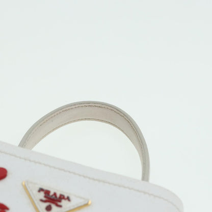 Prada Panier Bucket Bag Embellished Saffiano Leather, WHITE, LEATHER, Handbag