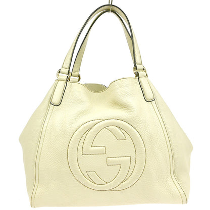 Gucci Soho Shoulder Bag Leather, ECRU, LEATHER, Shoulder bag