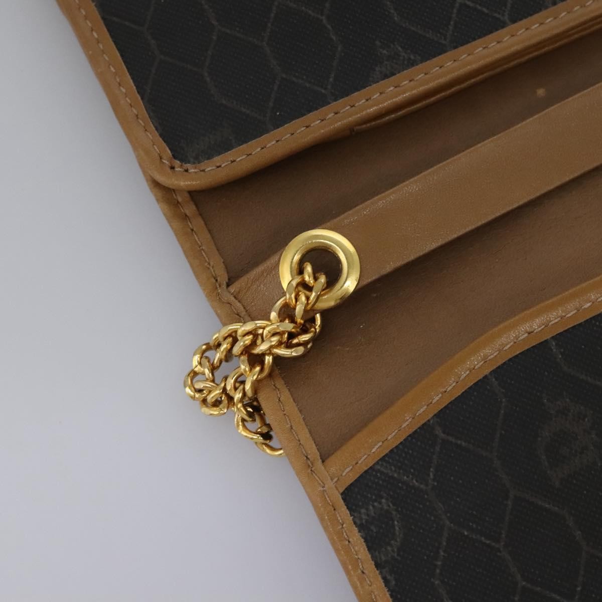 Christian Dior Vintage Honeycomb chain Canvas, BLACK, CANVAS, Handbag