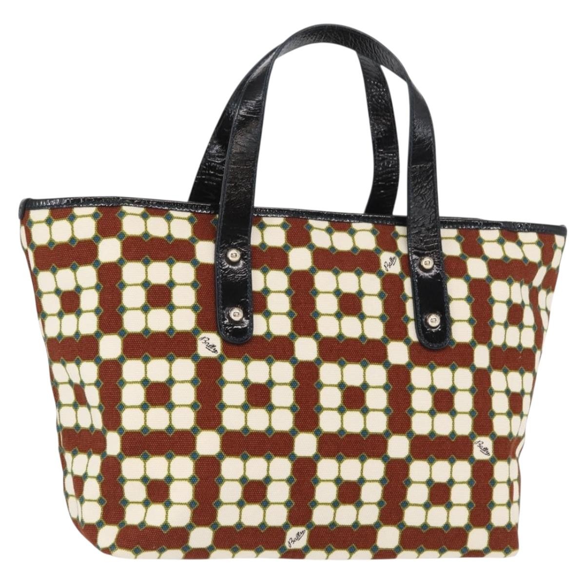 Bally Vintage Handbag Canvas, Brown, Canvas, Handbag
