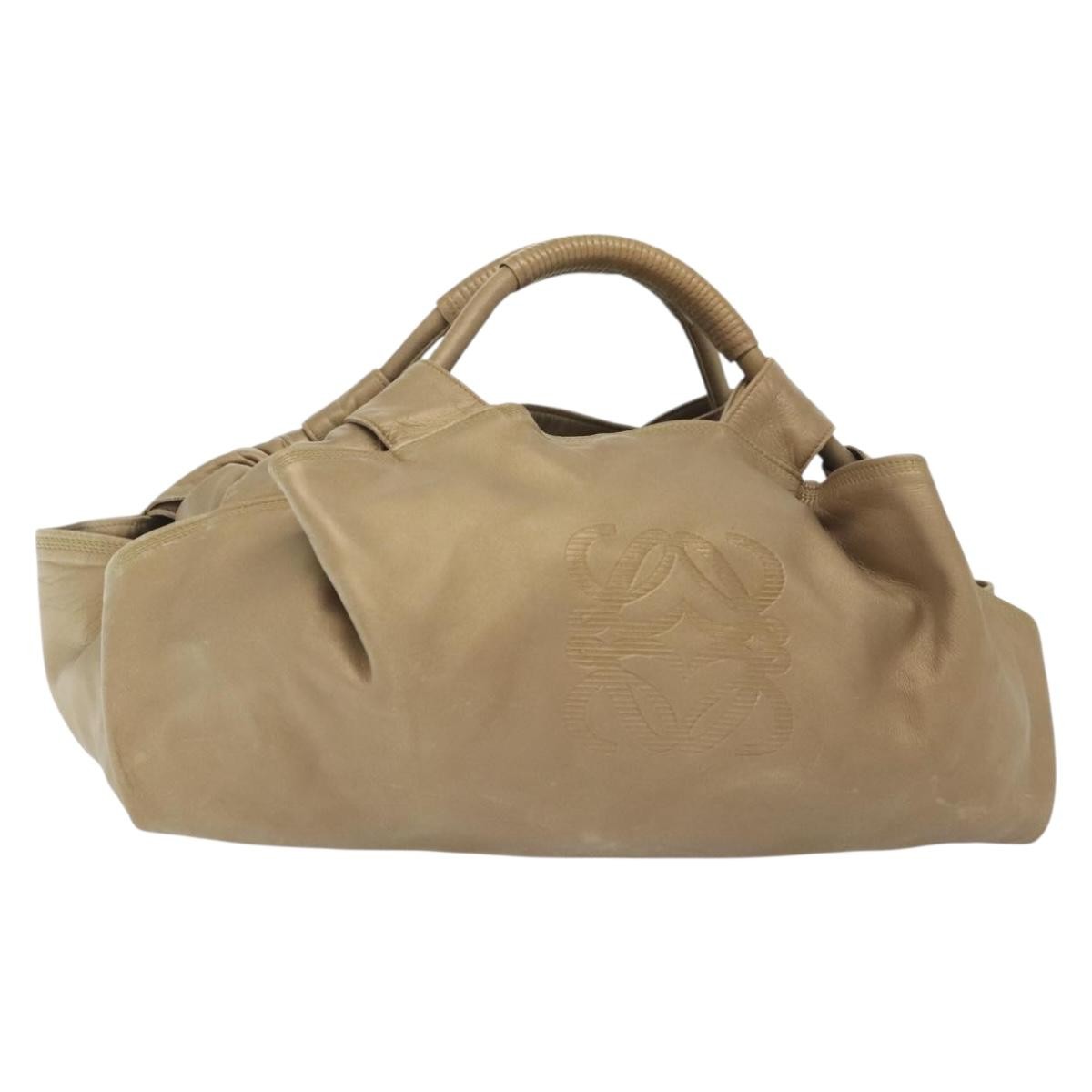 Loewe Anagram Logo Nappa Aire Hand Bag Leather, BEIGE, LEATHER, Handbag