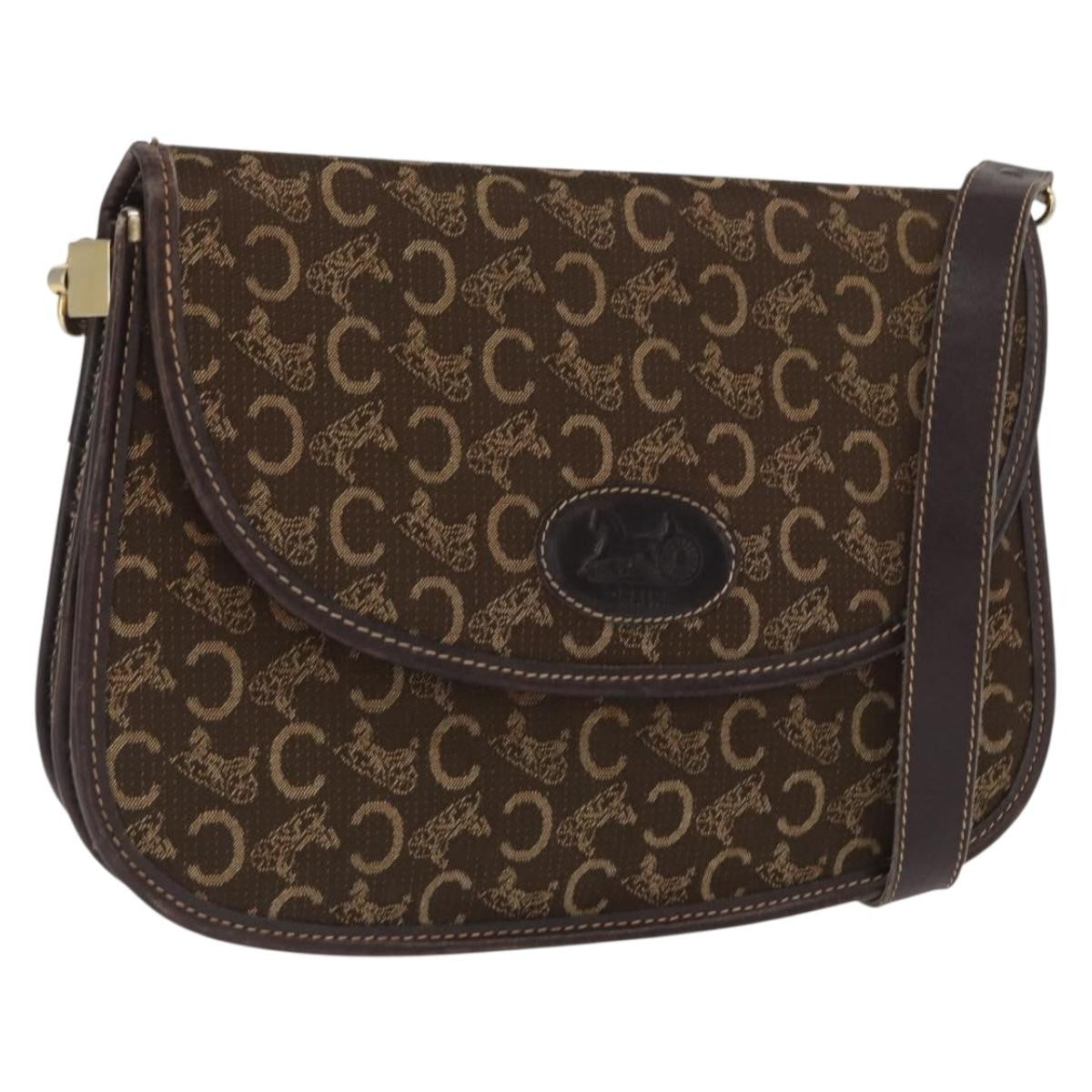 Celine C Sulky Shoulder bag Canvas, BROWN, CANVAS, Shoulder bag