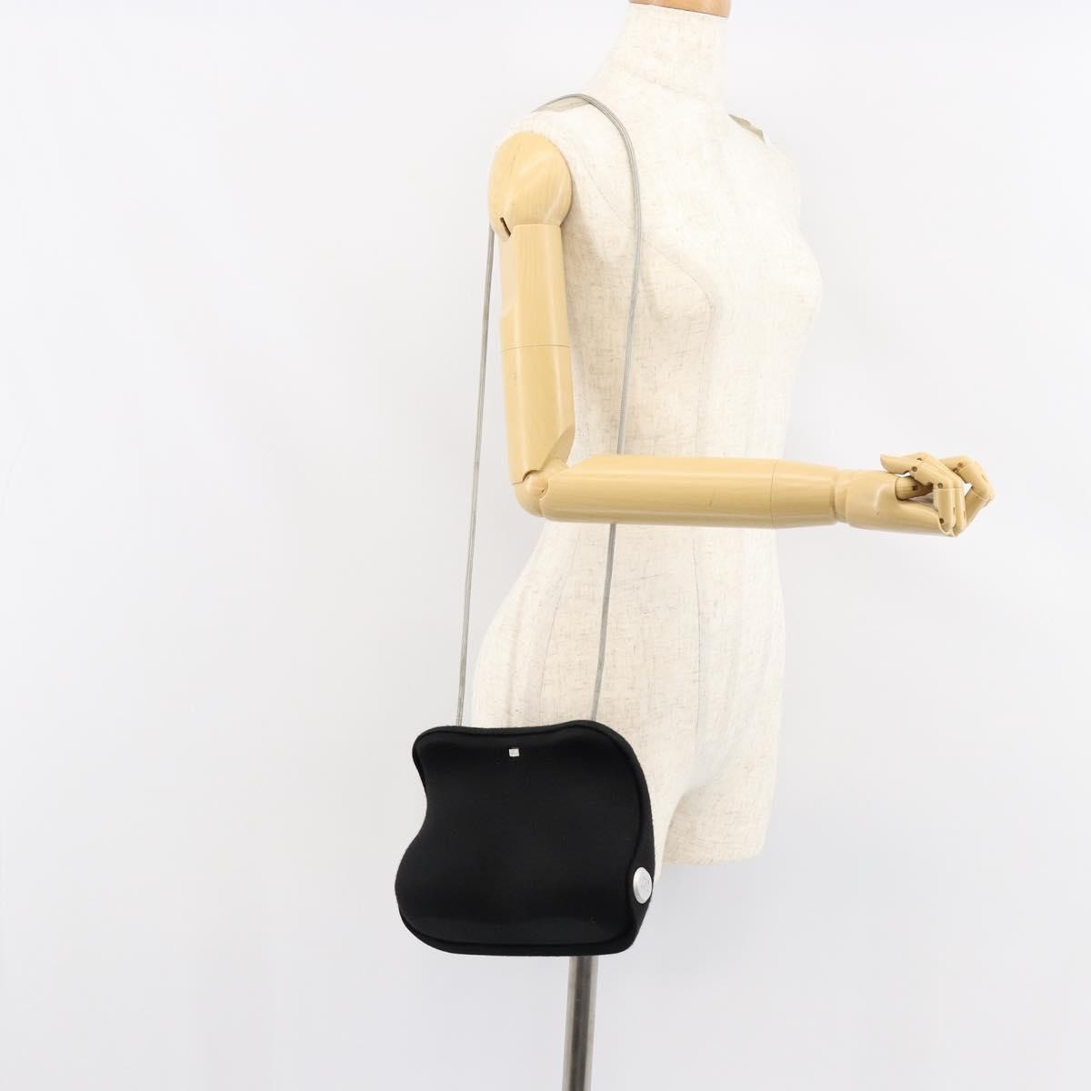 Chanel Millennium Shoulder Bag Jersey, BLACK, COTTON, Shoulder bag