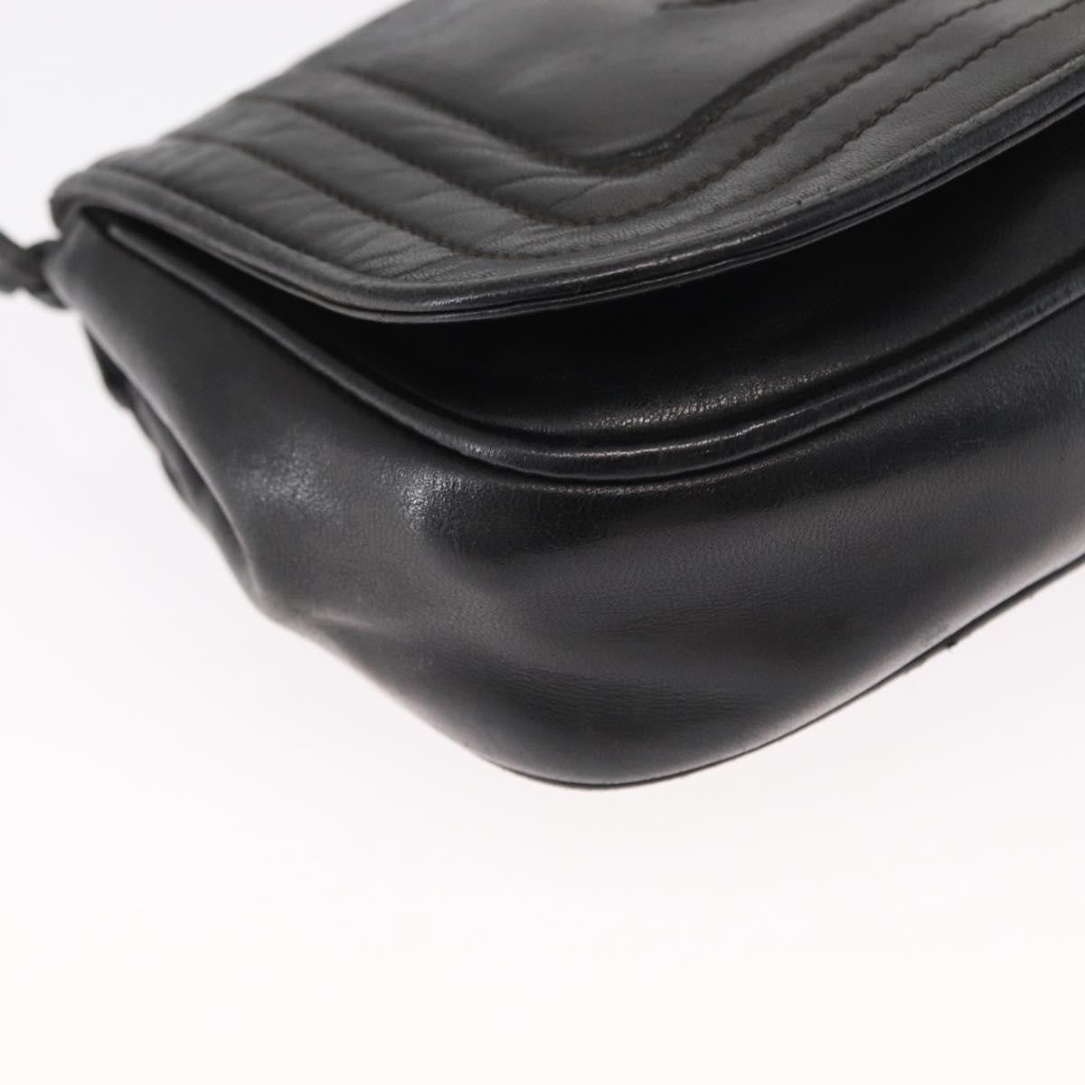 Chanel Vintage CC Stitch Flap Bag Leather, BLACK, LEATHER, Shoulder bag