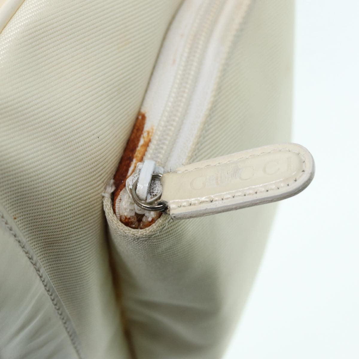 Gucci Vintage Bamboo Backpack Nylon and Patent Leather, WHITE, NYLON, Backpack