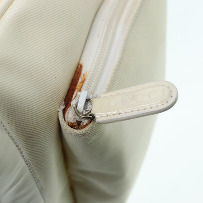 Gucci Vintage Bamboo Backpack Nylon and Patent Leather, WHITE, NYLON, Backpack