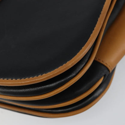 Celine Vintage Shoulder Bag Leather, BLACK, LEATHER, Shoulder bag