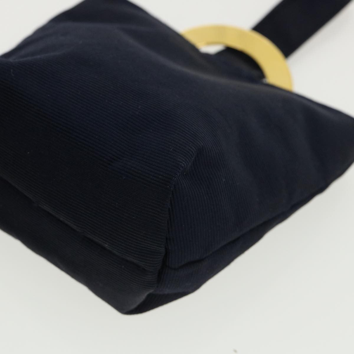 Celine Circle Logo Pouch Nylon, NAVY, CANVAS, Clutche & pouche