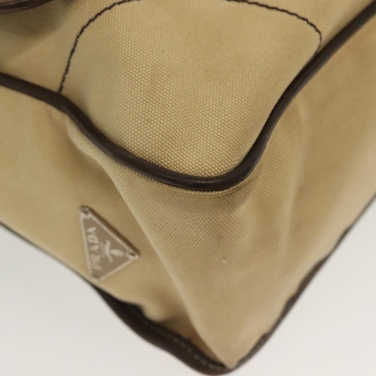 Prada Vintage Shoulder Bag Canvas, BEIGE, CANVAS, Shoulder bag