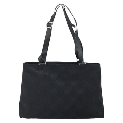 Salvatore Ferragamo Gancini Tote Nylon, BLACK, NYLON, Tote bag