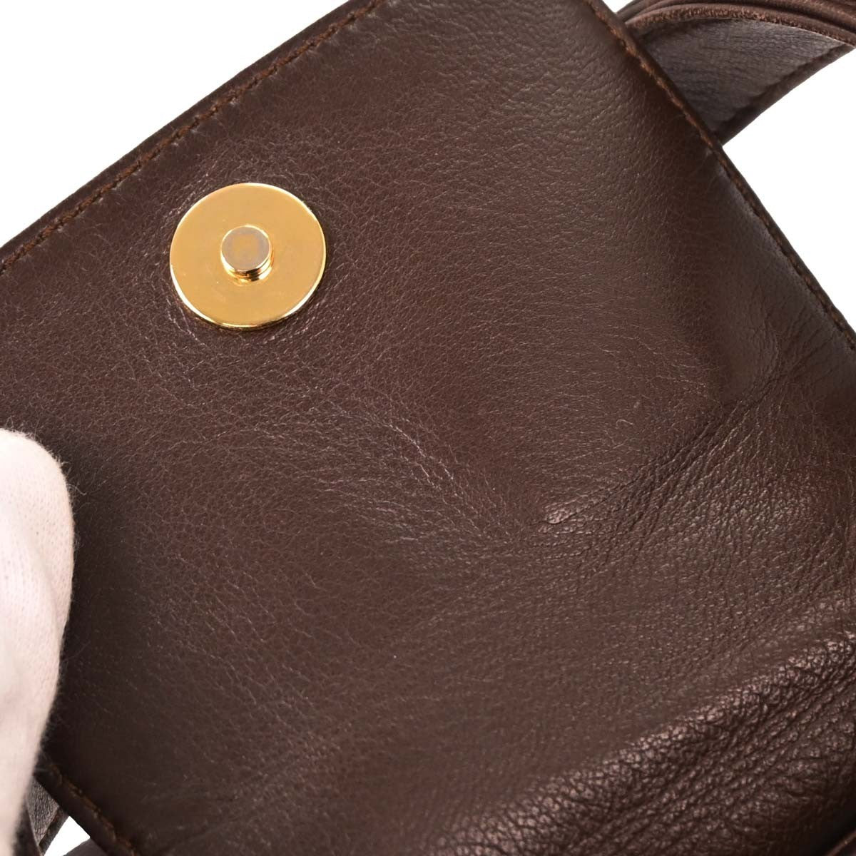 Loewe Anagram handbag Leather, BROWN, LEATHER, Handbag