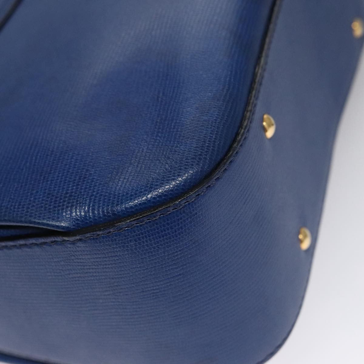 Celine Vintage turn lock shoulder bag Leather, BLUE, LEATHER, Handbag