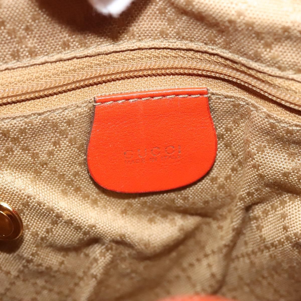 Gucci Vintage Bamboo Backpack Leather, ORANGE, LEATHER, Backpack