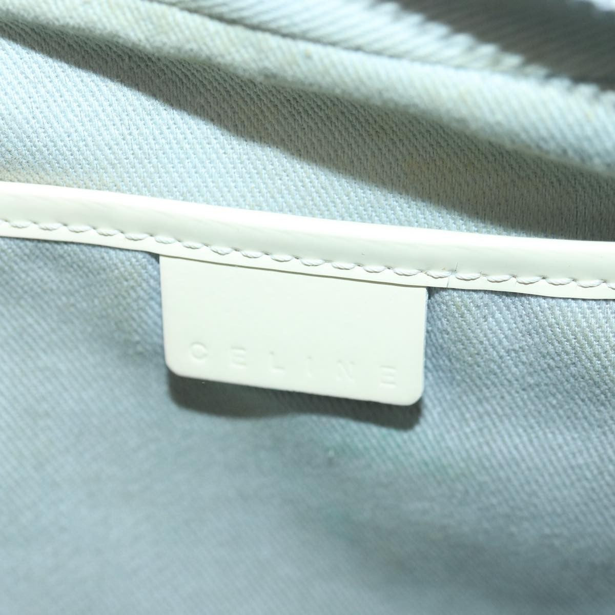 Celine Vintage Macadam Shoulder Bag Canvas and Leather, GRAY, CANVAS, Shoulder bag