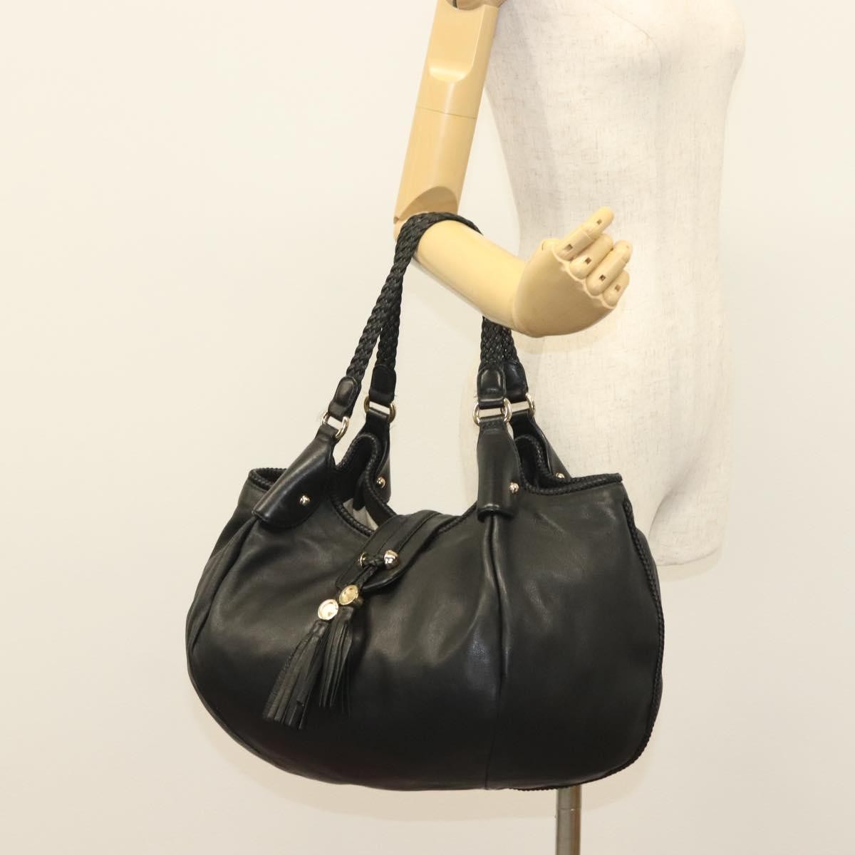 Gucci Marrakech Shoulder Bag Leather, BLACK, LEATHER, Tote bag