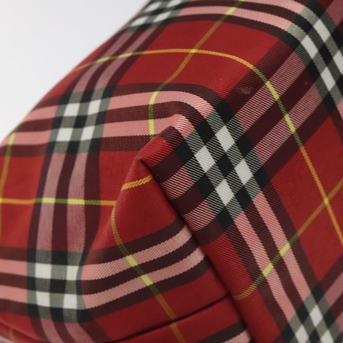 Burberry Nova Check Handbag Leather and Nylon, Red, Nylon, Handbag