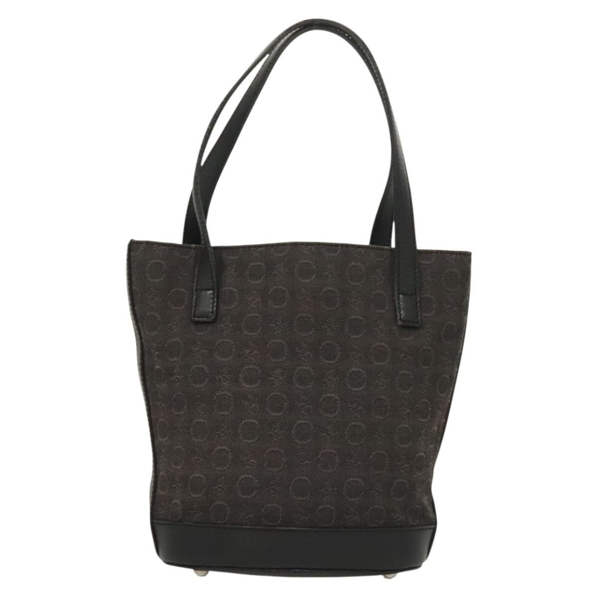 Celine C Macadam Handbag Canvas, BLACK, CANVAS, Handbag
