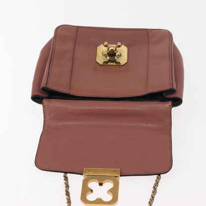 Chloe Elsie Chain Shoulder Bag Leather, PINK, LEATHER, Shoulder bag