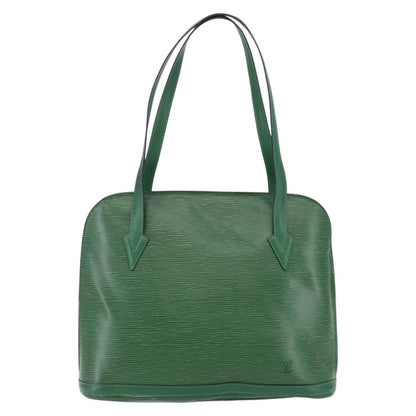 Louis Vuitton Lussac Handbag Epi Leather, GREEN, LEATHER, Handbag