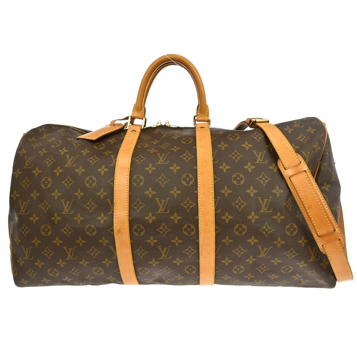 Louis Vuitton Keepall Bandouliere Bag Monogram Canvas, BROWN, CANVAS, Travel bag