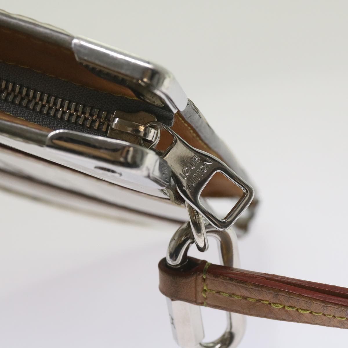 Louis Vuitton Trunk Pouch Monogram Mirror Coated Canvas, SILVER, CANVAS, Clutche & pouche