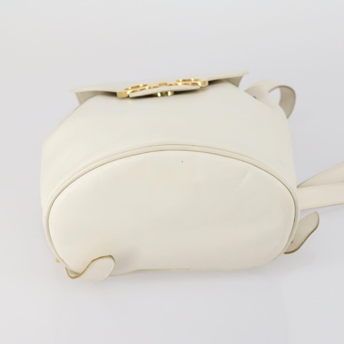 Salvatore Ferragamo Gancini Backpack Leather, WHITE, LEATHER, Backpack