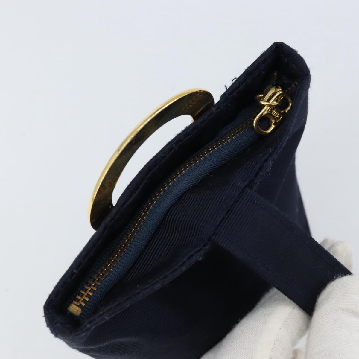 Celine Circle Logo Pouch Nylon, NAVY, NYLON, Clutche & pouche