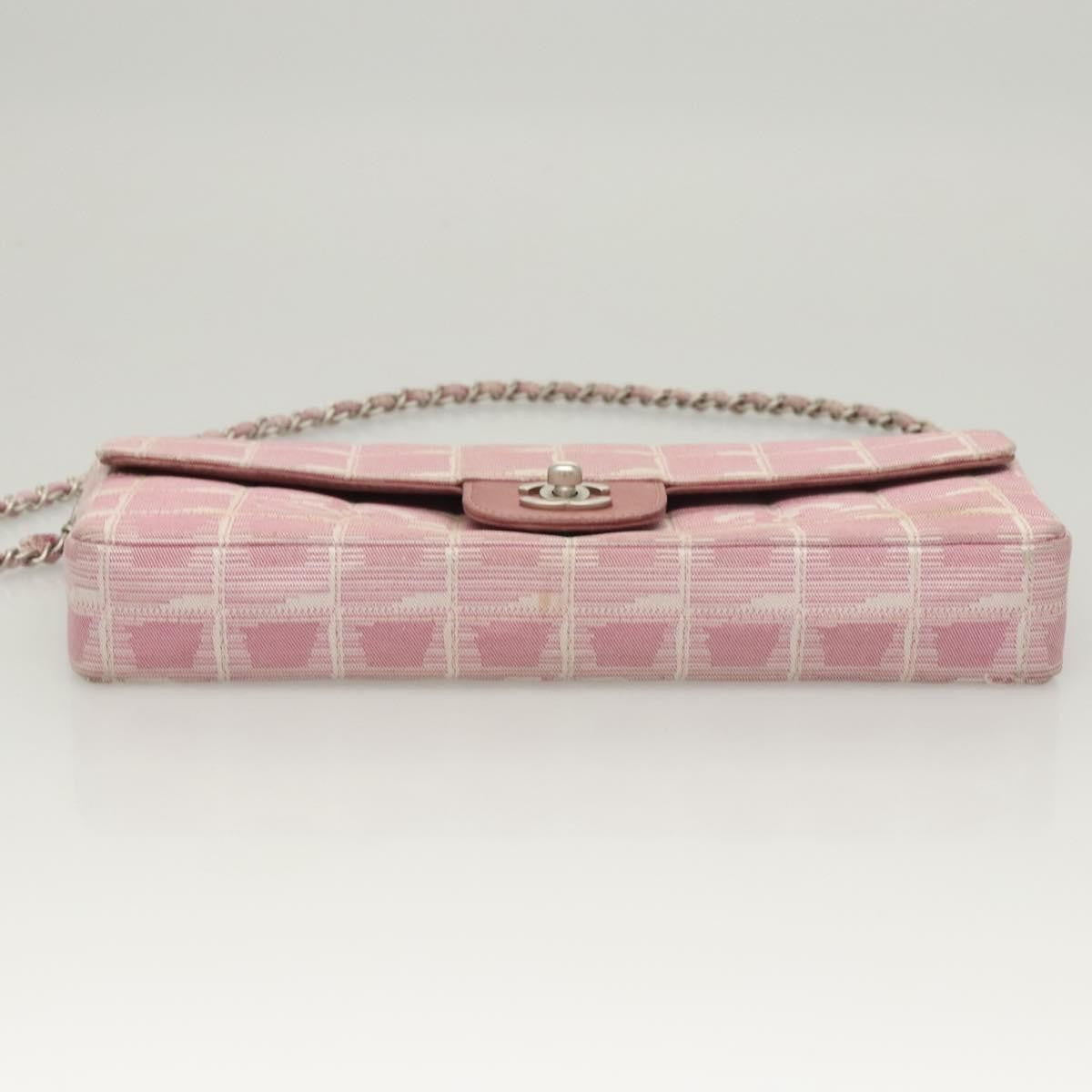 Chanel Travel Line Flap Bag Nylon, PINK, NYLON, Travel bag