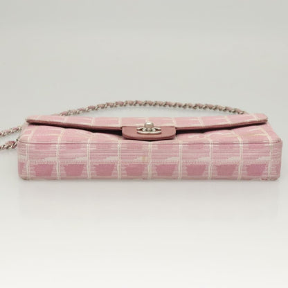Chanel Travel Line Flap Bag Nylon, PINK, NYLON, Travel bag