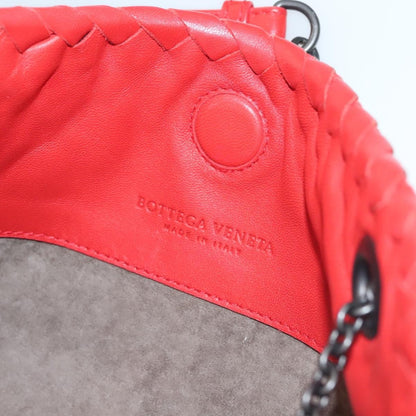 Bottega Veneta Intrecciato Leather, RED, LEATHER, Shoulder bag