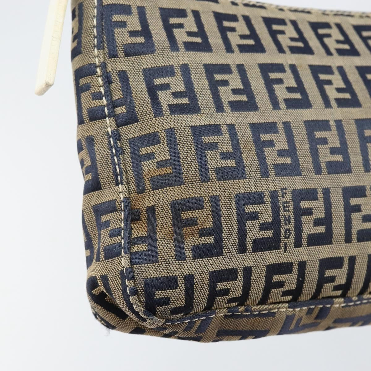 Fendi Pochette Shoulder Bag Zucchino Canvas, NAVY, CANVAS, Clutche & pouche