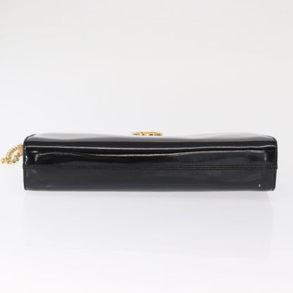 Salvatore Ferragamo Vintage Gancini Chain Shoulder Bag Patent Leather, BLACK, PATENT_LEATHER, Shoulder bag