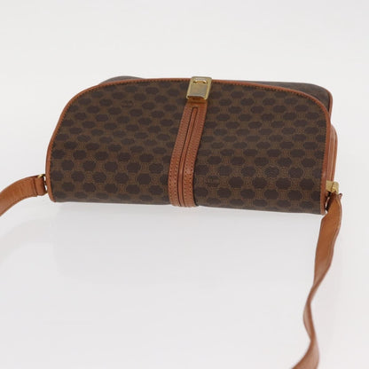 Celine Vintage Macadam Shoulder Bag Canvas and Leather, BROWN, CANVAS, Shoulder bag