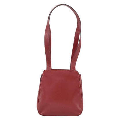 Celine Circle logo Leather, Burgundy, Leather, Tote Bag