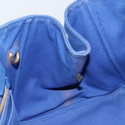 Prada Canapa Open Tote Canvas, BLUE, CANVAS, Tote bag