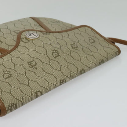 Christian Dior Vintage Honeycomb Shoulder Bag Canvas, BEIGE, CANVAS, Shoulder bag
