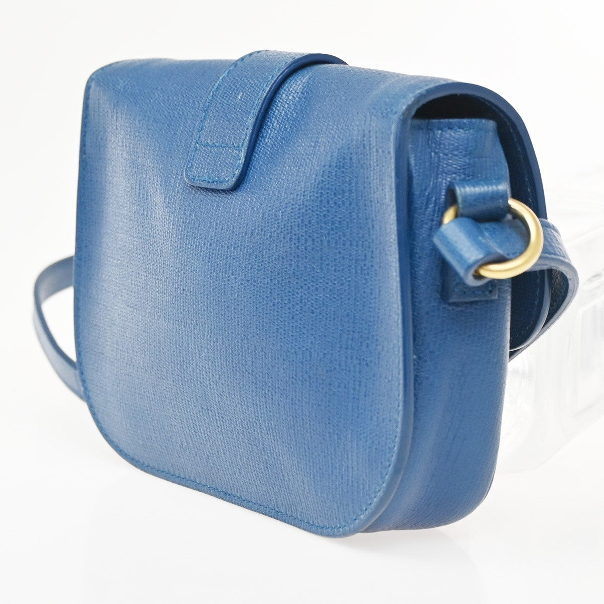 Saint Laurent Chyc Flap Bag Leather, NAVY, LEATHER, Shoulder bag