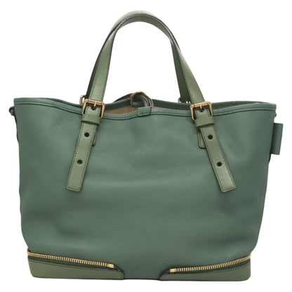 Chloe Ellen Moyen Tote Leather, GREEN, LEATHER, Tote bag