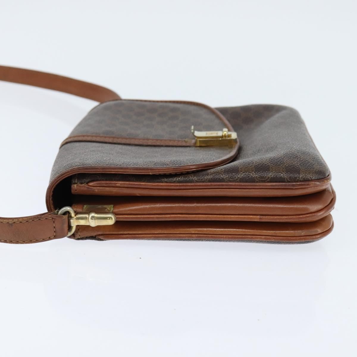 Celine Macadam Shoulder Bag PVC Leather, BROWN, PVC, Shoulder bag