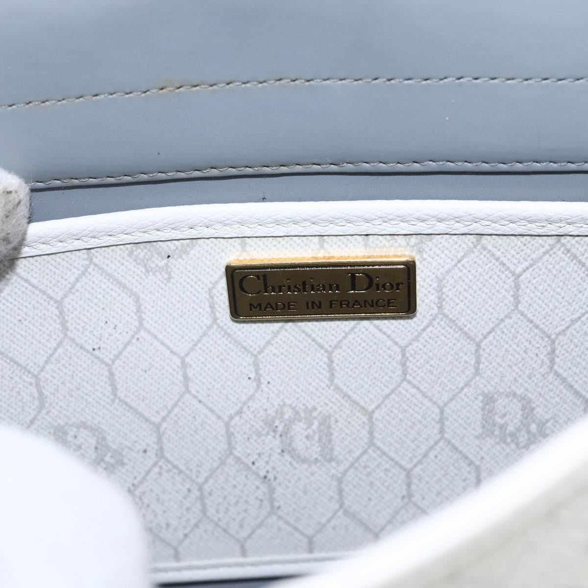 Christian Dior Vintage Honeycomb Shoulder Bag Canvas and Leather, WHITE, CANVAS, Shoulder bag