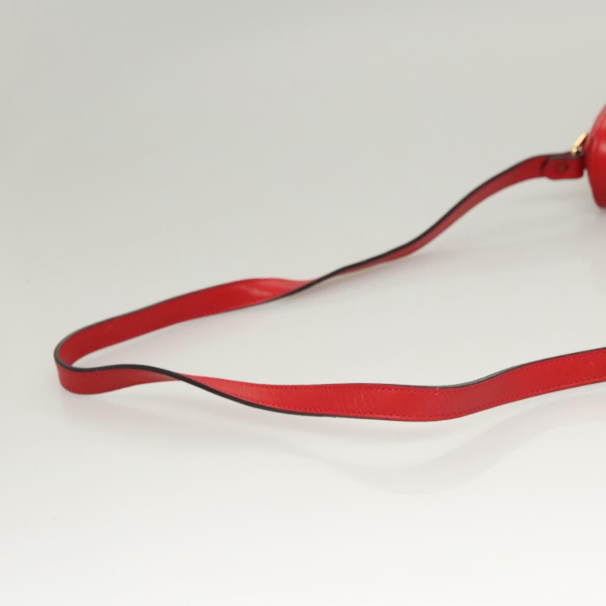 Celine Vintage Triomphe Shoulder Bag Leather, RED, LEATHER, Shoulder bag