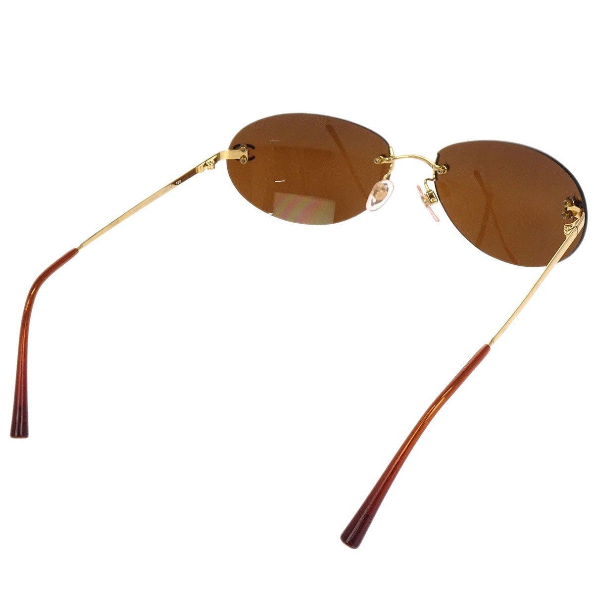 Chanel Logo CC Sunglasses Metal, BROWN, GOLD_PLATED, Sunglasse